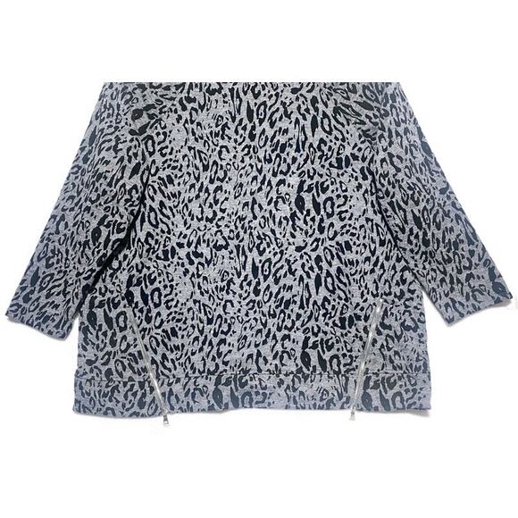 Rafaella Pullover Turtle Neck Shirt Women's 3X Black and Gray Spots Long Sleeves - Picture 7 of 7